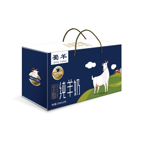 飲品包裝設計-全脂純羊奶利樂(lè )包及外箱包裝盒設計_卡通手繪特色四川純羊奶包裝箱設計方案_羊奶包裝視覺(jué)元素提煉